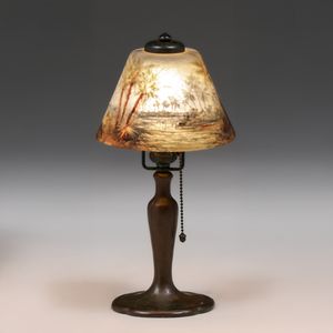 Handel #6558 Reverse-Painted Boudoir Lamp c1910