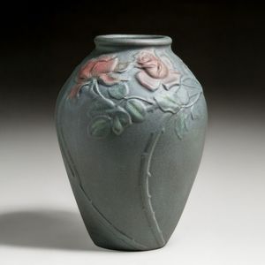 Large Weller Pottery Fru Russett Vase c1910