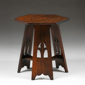Early Stickley Brothers Cutout Taboret c1905
