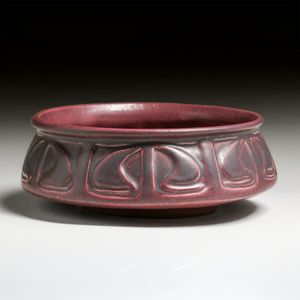 Van Briggle Matte Glazed Carved Bowl c1915-1920
