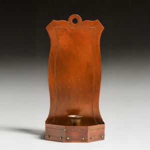 Early Craftsman Studios - Los Angeles Copper & Brass Riveted Candle Sconce c1920