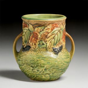 Roseville Blackberry#946  Two-Handled Vase 1932